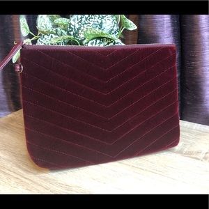 Old Navy Burgundy Velvet Clutch